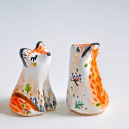 Figurka Lisa, Ceramiczny Lis, Le??ny Wystr??j Domu, Figurka Terrarium - thumbnail 2