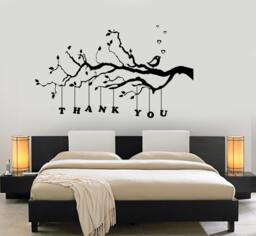 Wall Decal Tree Branch Thank You Vinyl Sticker Mural Art 1432Dz - thumbnail 1