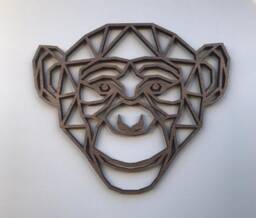 Jungle Geometric Set - Wooden Wall Decor Art Home Nursery Tiger Monkey Big Cat Animal Kingdom Africa India - thumbnail 2