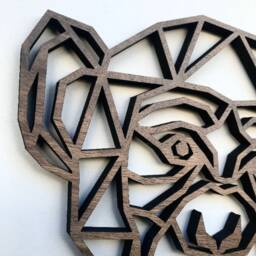 Jungle Geometric Set - Wooden Wall Decor Art Home Nursery Tiger Monkey Big Cat Animal Kingdom Africa India - thumbnail 3
