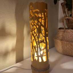 Handmade Bamboo Table Lamp Forest Design, Feng Shui Decor - 12 Inches - thumbnail 3