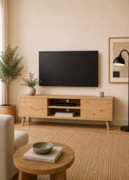 Solid Wood Tv Stand, Mid Century Modern Unit, Media Console, Scandinavian Entertainment Handmade Wooden Cabinet