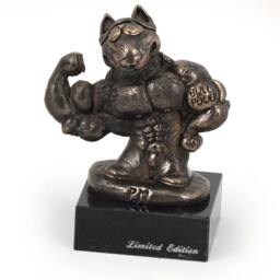 Bull Terrier - Strongman, Dog Marble Statue, Limited Edition, Artdog. Made Of Cold Cast Bronze. Perfect Gift. Limited Edition - thumbnail 2