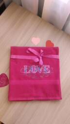 "Pink Terry Towel With Embroidery ""Love"