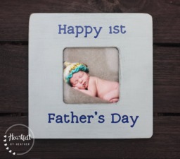 Personalized 1st Father's Day Photo Frame - Custom New Dad Gift - thumbnail 1