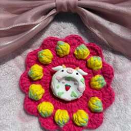 Polymer Clay Cow Worry Stone - Kawaii Fruit Anxiety Buddy Pocket Hug - thumbnail 4