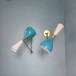 Mid Century Brass Wall Sconce Pair Italian Stilnovo Style, Adjustable Reading Light - thumbnail 3