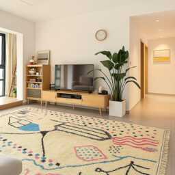 Handmade Berber Wool Moroccan Rug - Beni Ourain Shag Carpet - thumbnail 2