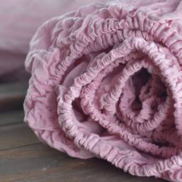 Linen Sheet Set in A Melange Pink Color Queen King Twin Linen Bedding Set Luxury Eco Rose Bed - thumbnail 2
