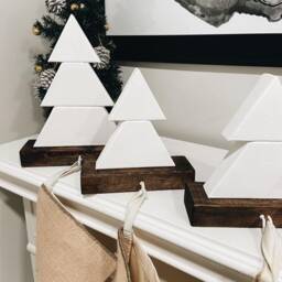 White & Dark Walnut Stocking Holder - Home Decor Christmas Tree For Your Mantle - thumbnail 4