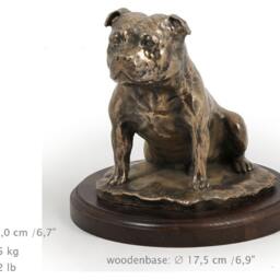 Staffordshire Bull Terrier, Dog Wooden Base Statue, Limited Edition, Artdog - thumbnail 4