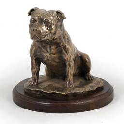 Staffordshire Bull Terrier, Dog Wooden Base Statue, Limited Edition, Artdog - thumbnail 2