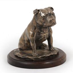 Staffordshire Bull Terrier, Dog Wooden Base Statue, Limited Edition, Artdog - thumbnail 1