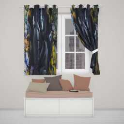 Romantic Couple Kiss Dark Urban Graffiti Modern Expressive Artwork For Home Decor Readymade Eyelet Ring Top Thermal 100% Blackout Curtains - thumbnail 2