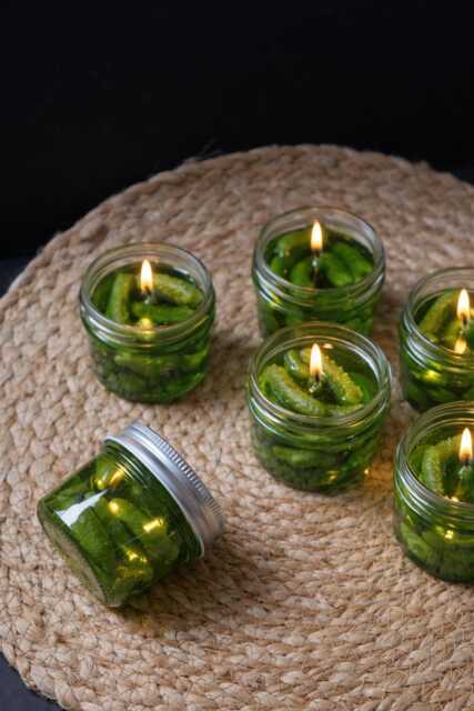 Pickled Cucumber Jar - Candle, 4 Oz Wedding Favors, Event Candles, Custom Scent Party Gifts - image 1