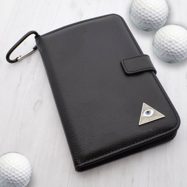 All Seeing Eye Design - Personalised Leatherette Golf Organiser Complete With Divot Repairer, Marker, Tees, Scorecard & Pencils - image 1