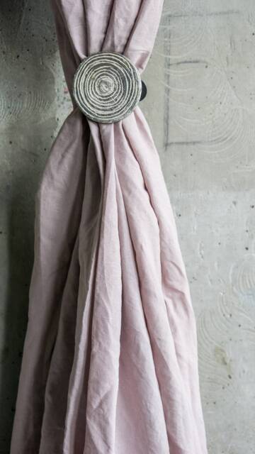Linen Pink Curtain Panel, Bedroom Window Drape, Natural Home Decor, Custom Treatment - image 1