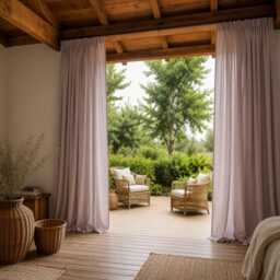 Dusty Rose Organic Linen Curtains, Custom Size Drapes, Boho Bedroom Window Treatment - thumbnail 2