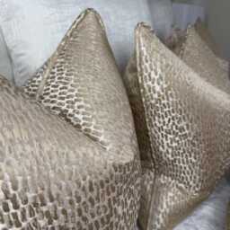 Luxury Self-Piped Cushion Cover - Designer Pillow Case Antelope Champagne Gold All Sizes Made To Order Bespoke Cushion Cover - thumbnail 2