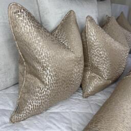 Luxury Self-Piped Cushion Cover - Designer Pillow Case Antelope Champagne Gold All Sizes Made To Order Bespoke Cushion Cover