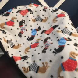 Fleece Throw Blanket, Sherpa Backed Deer Throw, Plaid Wildlife Dog Blanket - thumbnail 3