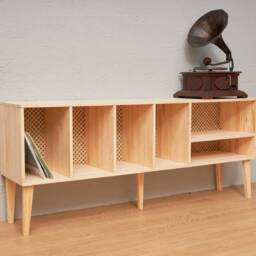 Record Player Stand, Handmade From Solid Pinewood - Musikk - thumbnail 2