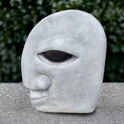 Abstract Face Sculpture Concrete Head Statue Stone Modern Ornament Front Door Decoration Handmade Lover Gift - thumbnail 1