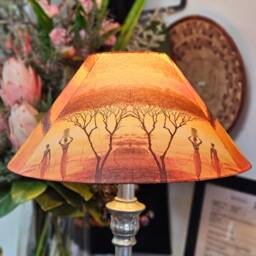 Decoupage Lampshade Africa Sunset, Convertible Table/Ceiling Shade - thumbnail 3