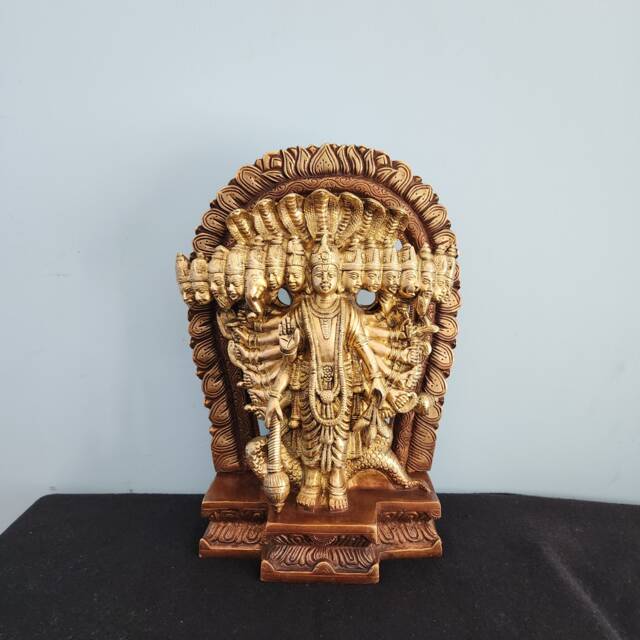 Brass Vishnu Idol Handcrafted Hindu God Statue, 11.5 - image 1