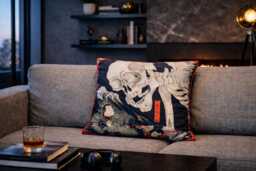 Decorative Pillows With Skeleton Print, Cushion Cover, Skull Pillow, Throw Velvet Pillow Cover - thumbnail 1