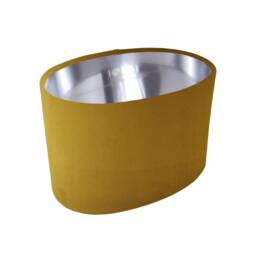 Mustard Oval Lampshade in Velvet With Silver Lining
