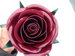 Long Stem Rose, Dark Red Metal Steel 11Th Anniversary, 6Th 4Th Eleventh