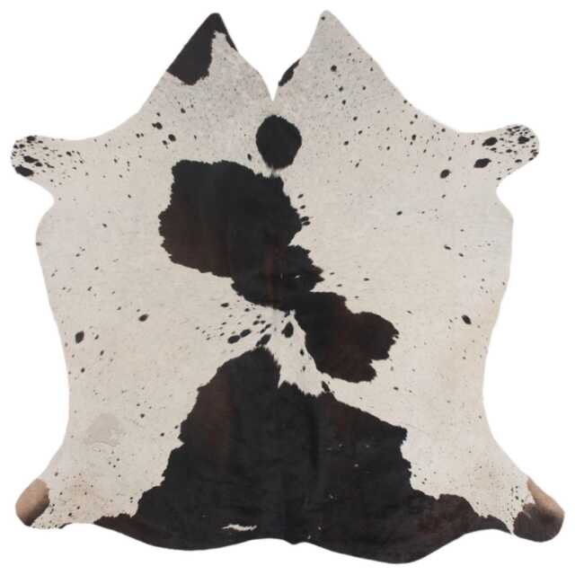 Large Statement Cowhide Rug - Premium Brown & White Hair-On Leather Design - image 1