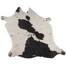 Large Statement Cowhide Rug - Premium Brown & White Hair-On Leather Design - thumbnail 3