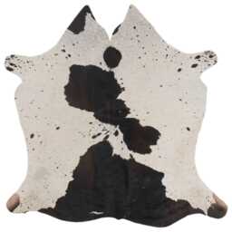 Large Statement Cowhide Rug - Premium Brown & White Hair-On Leather Design - thumbnail 1