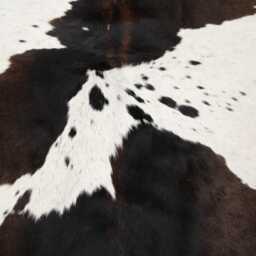 Large Statement Cowhide Rug - Premium Brown & White Hair-On Leather Design - thumbnail 4