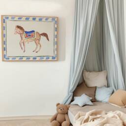 Horse Art Print -Vintage Nursery - Animal Illustration Painted Illustration Unframed Baby Artwork Children's Bedroom Wall Art - thumbnail 3