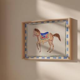 Horse Art Print -Vintage Nursery - Animal Illustration Painted Illustration Unframed Baby Artwork Children's Bedroom Wall Art - thumbnail 2