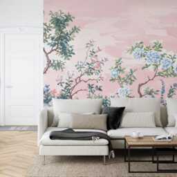 Vintage Chinoiserie Floral Wallpaper Mural, Peel & Stick - thumbnail 2