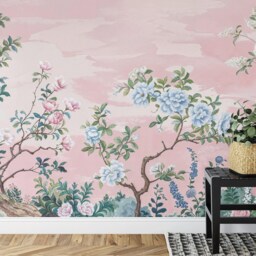 Vintage Chinoiserie Floral Wallpaper Mural, Peel & Stick - thumbnail 3