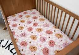 Pumpkins - Checkered Pink, Bedding, Duvet Covers, Fitted Sheets, Festive Bedding, Spooky Halloween, Kids Bedding