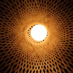 Handwoven Bamboo Pendant Light Wave-Shaped Lampshade - thumbnail 3