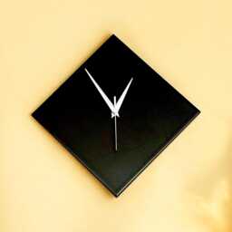 Minimalist Modern Contemporary Black Diamond Wall Clock 28cm, Silent Non-Ticking - thumbnail 3