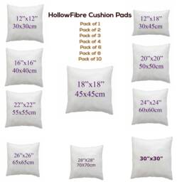 Hollowfibre Cushion Pads Inner Inserts Scatters Filler Square Plum Cushions Pack Of 1 To 10 - thumbnail 2
