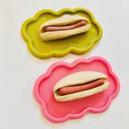 Hot Dog Wavy Wall Art/ Dopamine Decor/ Maximalist Fake Food/ Food Pop Sculpture/ Funky Unique Gift/Kitchen - thumbnail 3