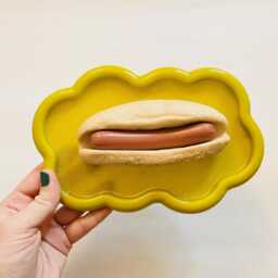 Hot Dog Wavy Wall Art/ Dopamine Decor/ Maximalist Fake Food/ Food Pop Sculpture/ Funky Unique Gift/Kitchen - thumbnail 4