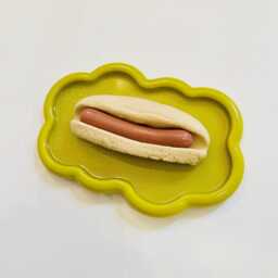 Hot Dog Wavy Wall Art/ Dopamine Decor/ Maximalist Fake Food/ Food Pop Sculpture/ Funky Unique Gift/Kitchen - thumbnail 2