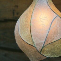 The Firefly - Copper & Paper Pendant Light in Cream Pale Yellow Papers - thumbnail 2