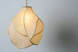 The Firefly - Copper & Paper Pendant Light in Cream Pale Yellow Papers
