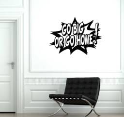 Go Big Quote Vinyl Wall Decal Office Motivational Saying Inspirational Words Stickers Mural - #2885Di - thumbnail 1
